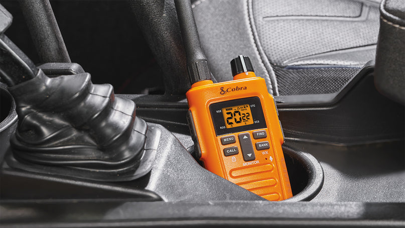 Cobra Traiblazer 250 GMRS Radio in a vehicle